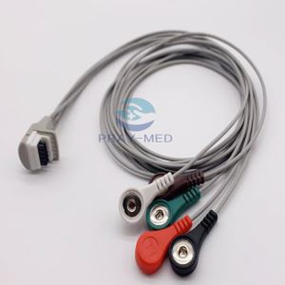 5 chì 10 pin Mortara H3 ECG Holter cáp snap